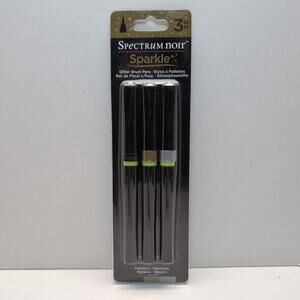 Spectrum Noir Sparkle Glitter Brush Pens Metallics Gold Silver Black